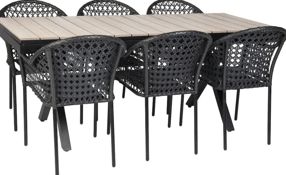 Bord Florens, utdragbart + 6 stolar Amalfi