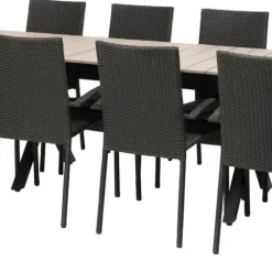 Bord Florens, utdragbart + 8 stolar Rimini