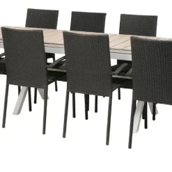 Bord Florens, utdragbart + 8 stolar Rimini