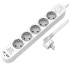 Grenuttag 5-vägs 1xUSB-A 1xUSB-C