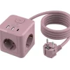 Grenuttag 3-vägs 2xUSB-A 1xUSB-C Cube
